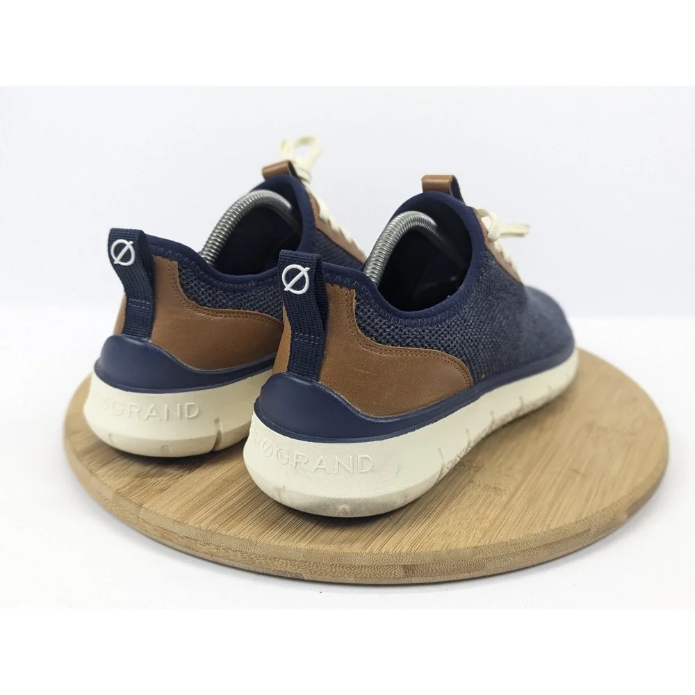 Cole Haan Zerogrand Stitchlite Oxford Mens 9.5 Navy Blue Knit Sneakers C31402